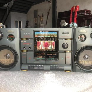 老式经典的怀旧双卡收录机录音机A复古磁带机卡带录音机完整可使