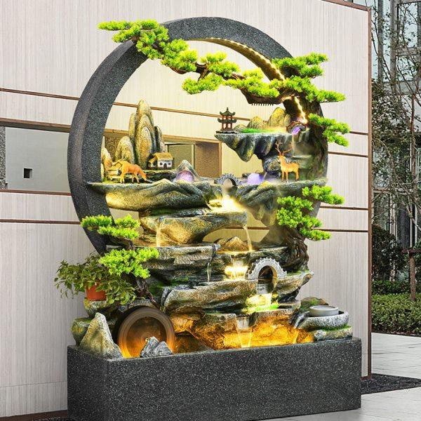 客厅水幕墙流水墙屏风鱼缸大型落地摆件假山水景喷泉室外鱼池造景,家居饰品,落地摆件,淘宝优惠券,粉丝福利购,淘宝优惠卷
