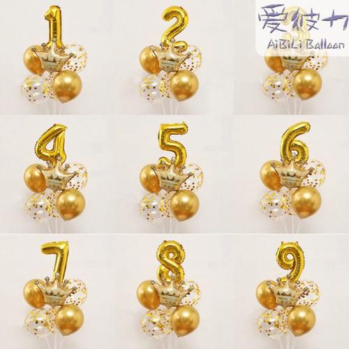 儿童生日数字气球装饰男女孩儿周岁桌飘派对场景布置氛围拍照道具