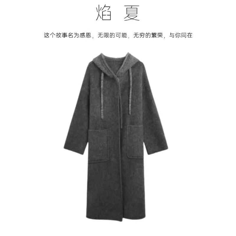 【玉米专享】焰夏YANXIA 针织连帽中长款外套 YANXIA1017W014