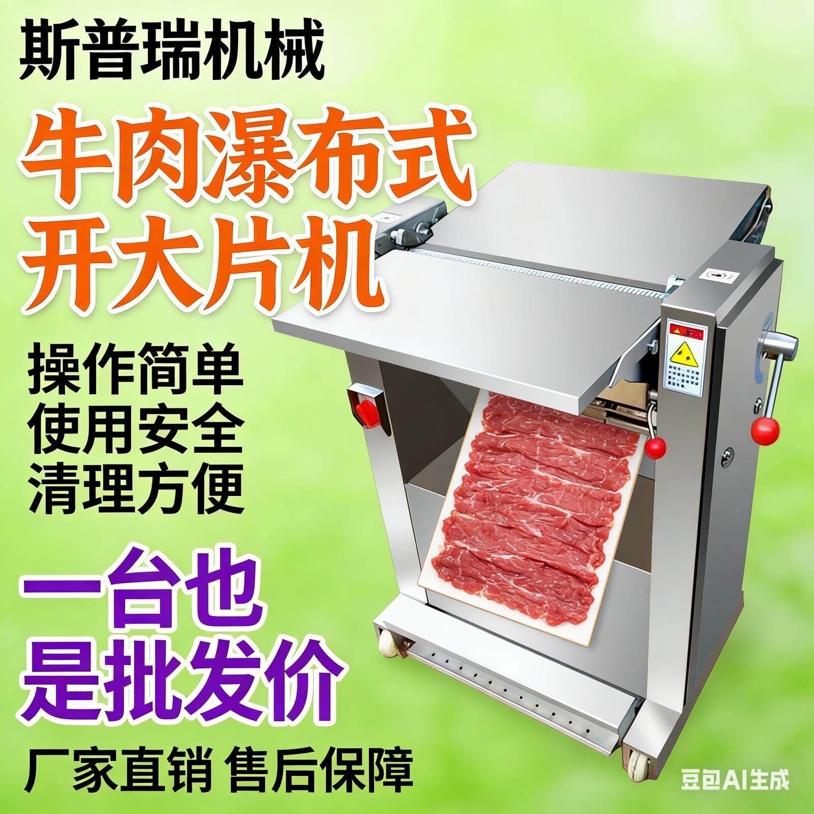 猪肉肉类机设商用开片机设备开片机304连续式设备牛肉切片机牛肉
