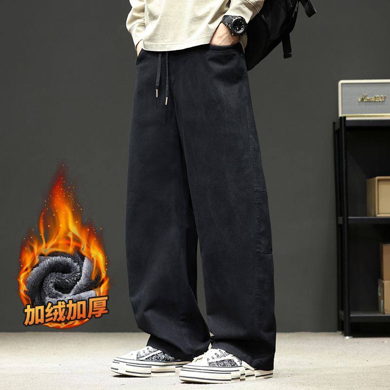 冬季加绒加厚保暖全棉扎染印花弯刀休闲裤男宽松百搭潮流阔腿裤,男装,短裤,淘宝优惠券,粉丝福利购,淘宝优惠卷