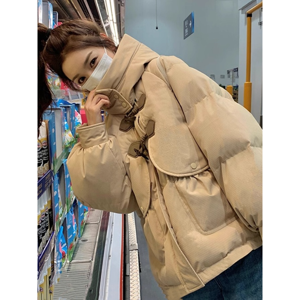 日系加厚时尚美拉德羽绒服女冬季新款短款韩版学生棉服面包服