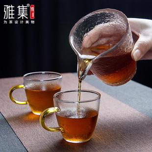 耐热锤纹玻璃茶具套装 雅集日式 功夫茶具家用泡茶壶盖碗茶杯冲茶器