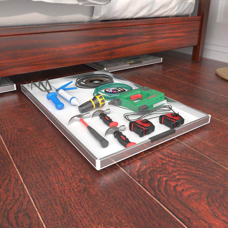 床底改造收纳托盘带万向轮工具整理置物盒沙发底柜子底改造踢脚抽