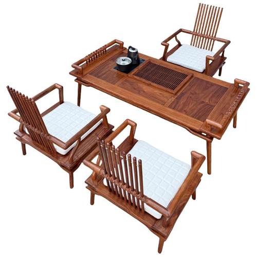 刺猬紫檀京瓷茶台实木茶桌新中式原木家俱花梨木金樽茶几定制工厂