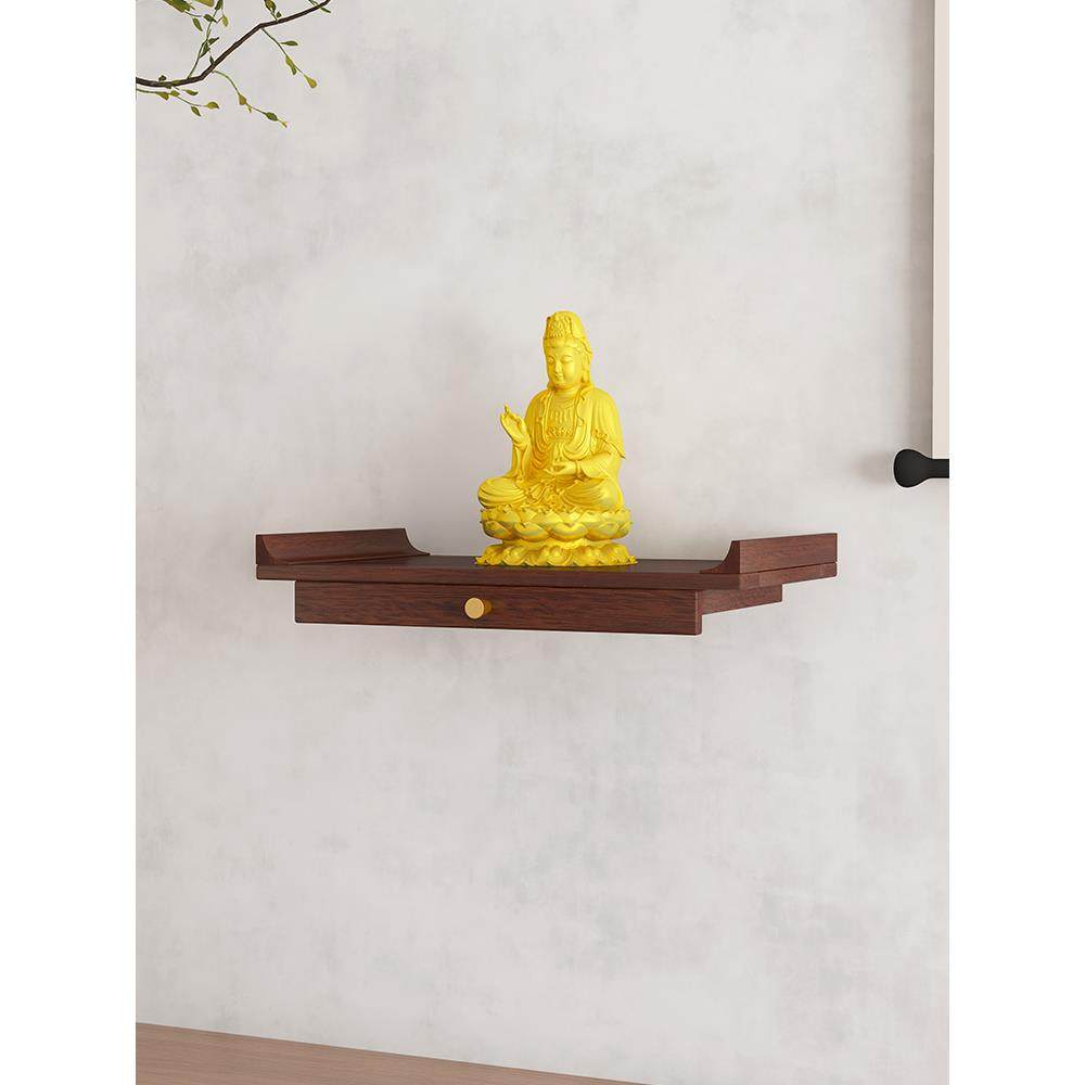 实木壁挂式佛龛财神爷供桌香案神台观音佛像供座台神龛菩萨供奉台