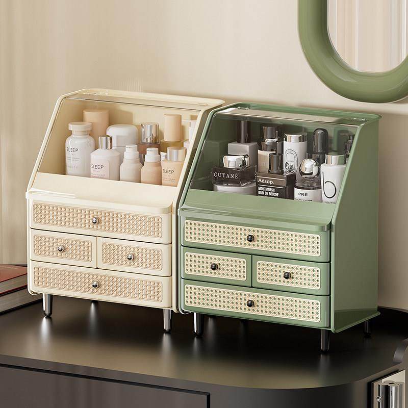 收纳盒化妆品2025新款桌面高级感化妆台护肤品防尘化妆箱柜置物架