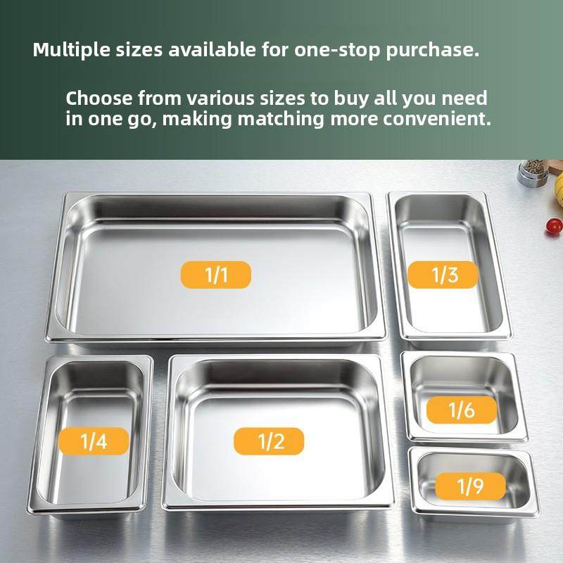 不锈钢蔬菜盆，快餐保温桌盒，有盖方盆，自助餐盆，奶茶店，单盘