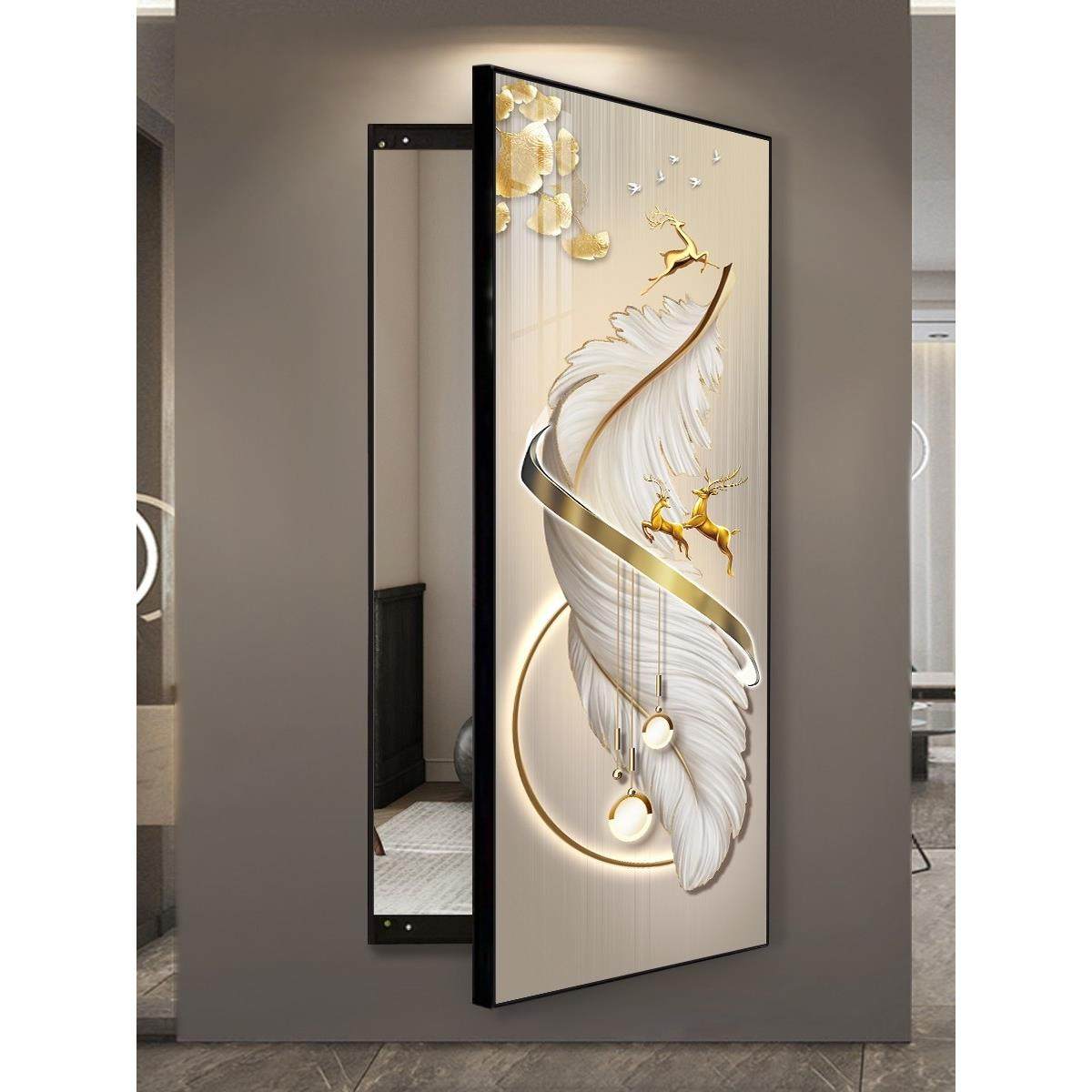 隐藏舞蹈镜子隐形全身镜卧室试衣镜悬挂家用装饰画壁挂开合穿衣镜,住宅家具,穿衣镜,淘宝优惠券,粉丝福利购,淘宝优惠卷