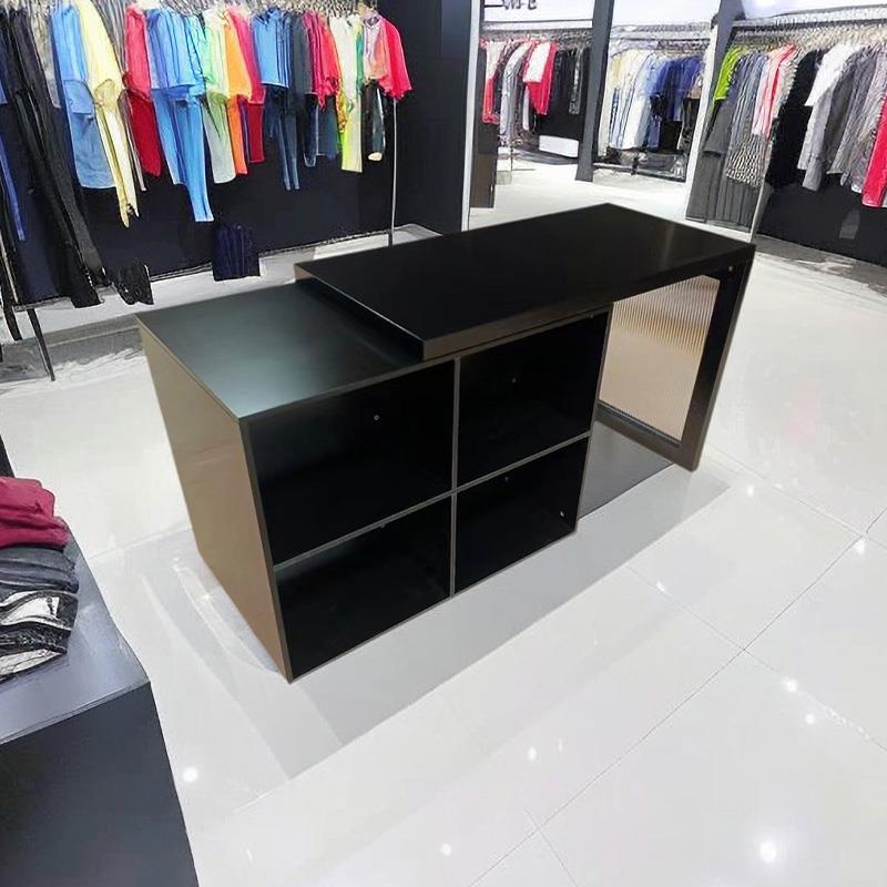 伸缩中岛桌服装店烤漆展示台储物柜商铺装饰柜摆件展台陈列流水台