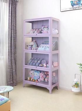 四海模型柜痛柜谷子吧唧收纳柜紫色玻璃门展示柜防尘展示柜收纳柜