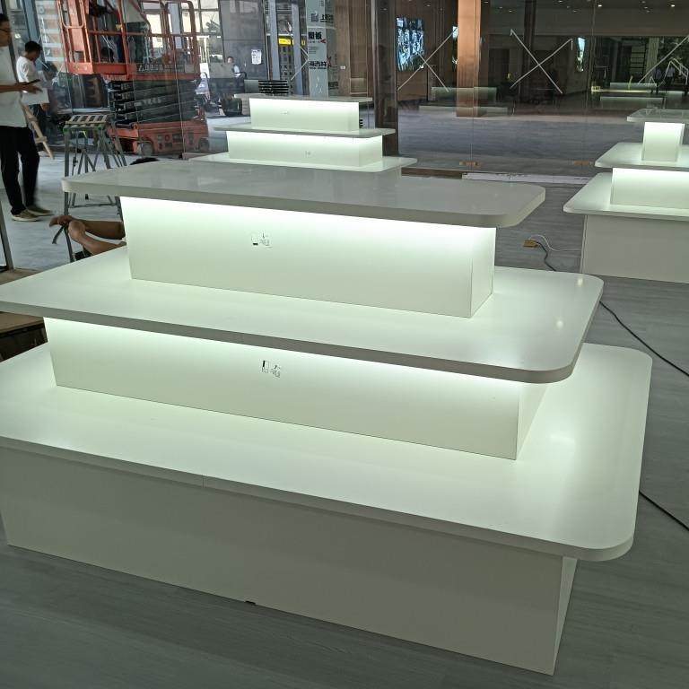 商场中岛发光礼品展示柜鞋店银行圆形多层环岛展示台产品促销货架