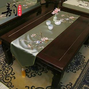 刺绣桌旗中国风古典高档茶几布艺电视柜茶桌餐桌布展会定制 新中式