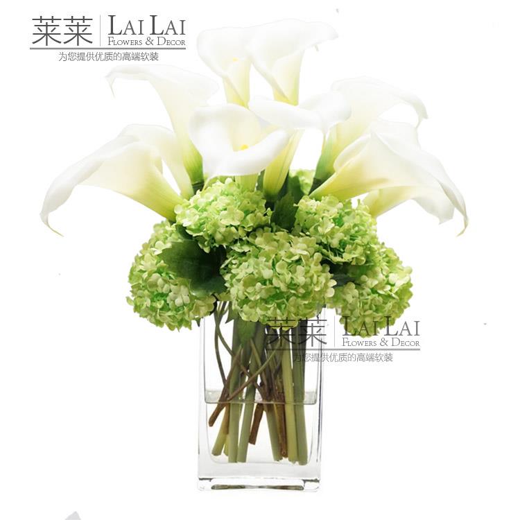 仿真马蹄莲绣球花艺套装样板房别墅家居客厅桌台面花艺饰品摆件
