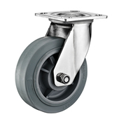 尼龙PA 重型不锈钢脚轮304万向轮4 8寸聚氨酯PU 静音TPR橡胶