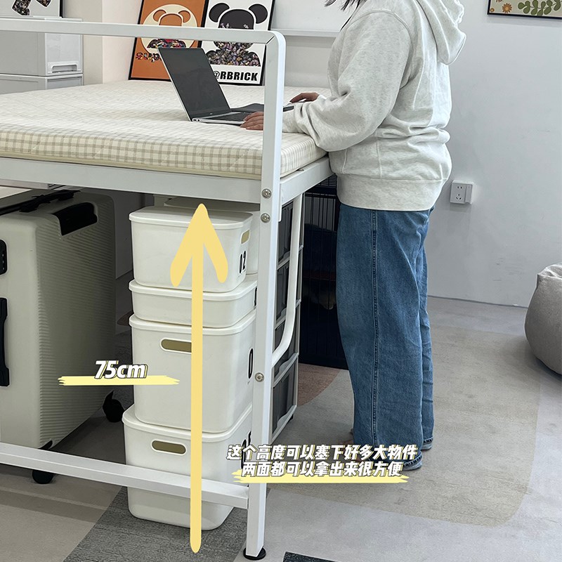 定制补差价简约现代小户型半高床90cFm储物高架床可定做金属铁架