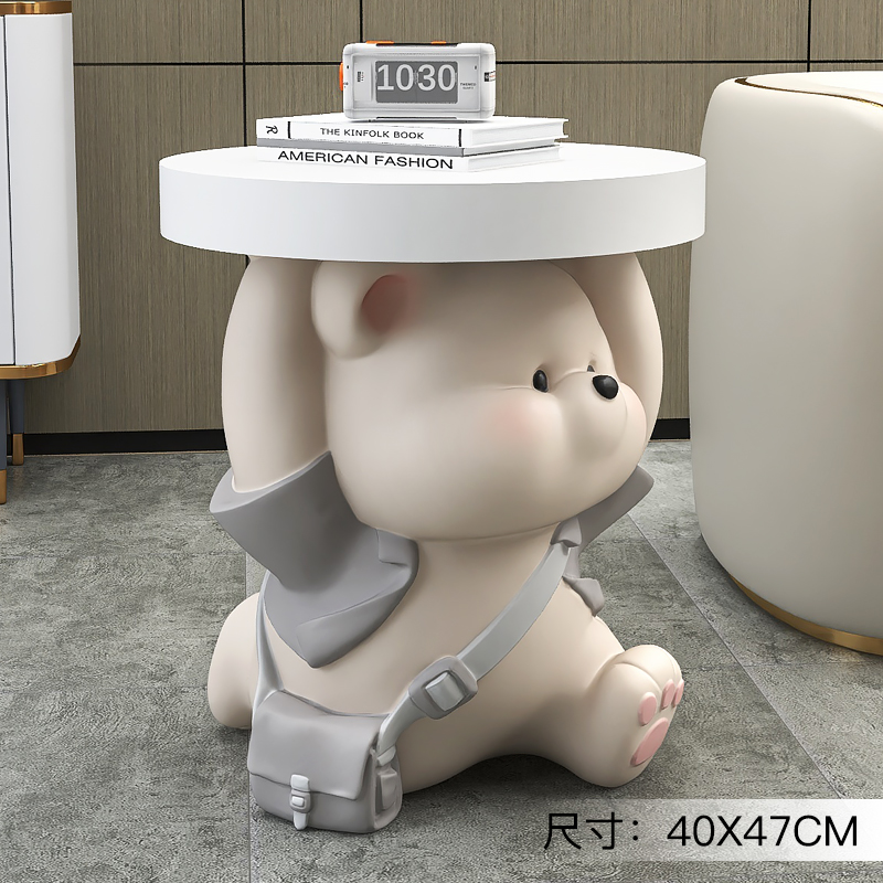 韵灿大型熊茶几客k厅落地摆件家居饰品床边电视柜沙发旁乔迁礼物