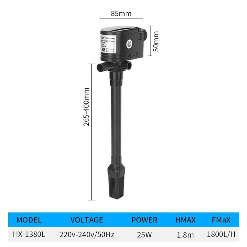 鱼缸水泵静音三合一潜水泵过滤潜水泵水族箱增氧R抽水泵水循环水