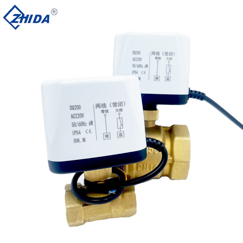 速发电动二通球阀220v两线常x闭常开12v电动管道水阀出水开关1寸2