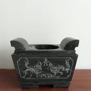 香炉青石长方形寺庙香炉香炉花岗岩石户外晒石头四角抗冻耐硬地墓