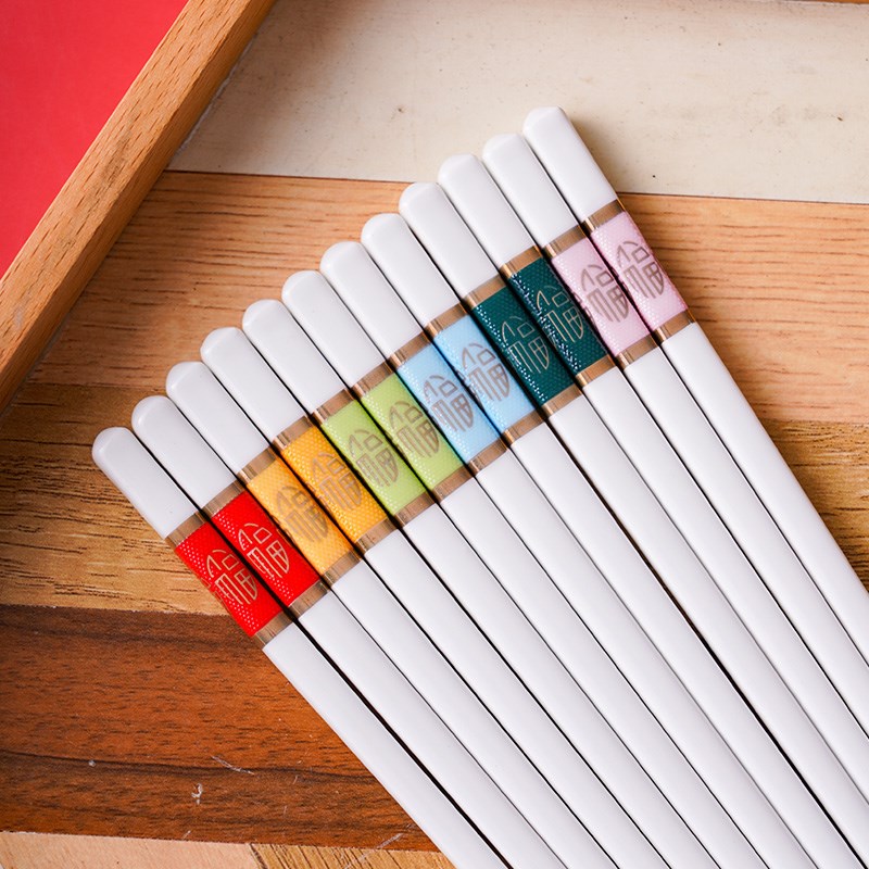 筷子家用陶瓷不发霉耐高温易清B洗快子分色一人一筷2022新款