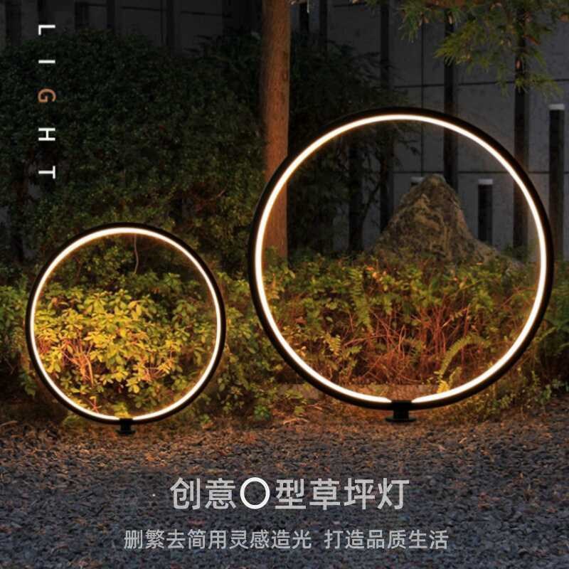 环形草坪灯庭院灯防水现代室外圆环落地灯别墅花T园户外防水草地