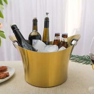 槟家用香盆不锈钢桶冰酒冰啤酒大号酒吧宴会沙红酒桶冰桶镇律盆