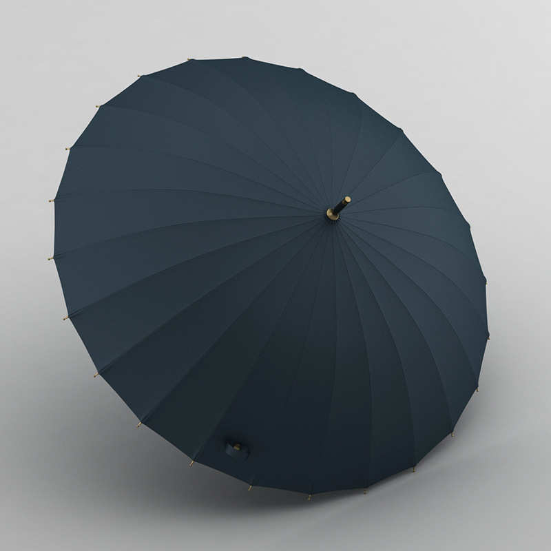 280T伞面加厚加大n长柄雨伞男士木柄复古纯色直柄伞24骨加固抗风