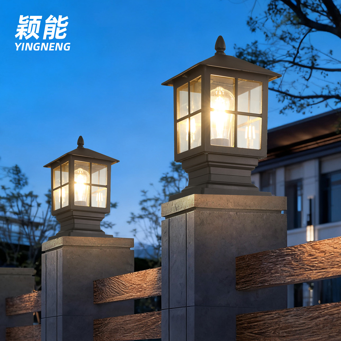 太阳能柱头灯新中式防水氛围灯