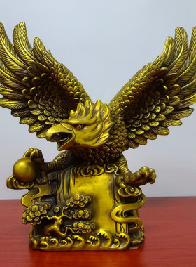 黄铜大鹏展翅摆件室内装饰品开业礼品工艺礼品K摆饰家居办公室办