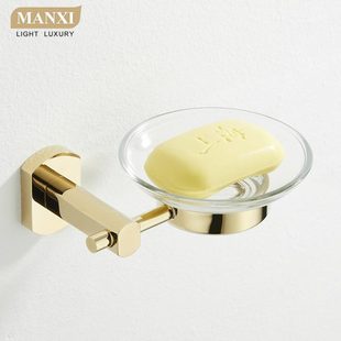 免打孔家用沥水高档壁挂卫生间置物架浴室香皂盒 全铜肥皂盒壁挂式