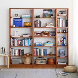 二黑木作 芒果书柜 实木组合柜展示柜手办柜复古北欧小户型满墙柜