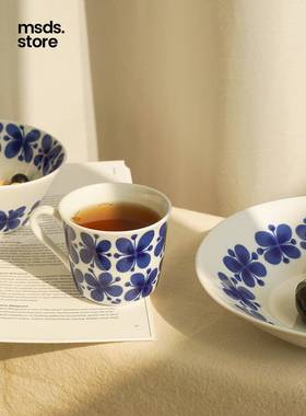 瑞典Rorstrand蓝色经典蝴蝶咖啡茶杯碟马克杯盘子碗陶瓷复古餐具