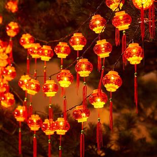 采购产品挂在树上的小红灯笼，闪烁的串灯，防水太阳能灯，新年装