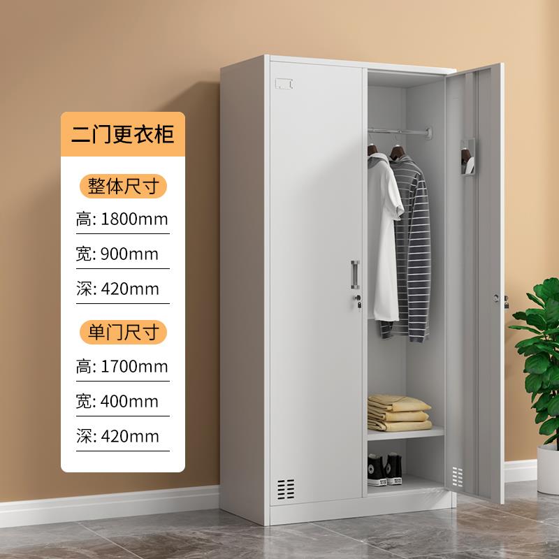 更衣柜员工柜宿舍铁皮储物柜二门健身房浴室衣柜工厂车间鞋柜碗柜