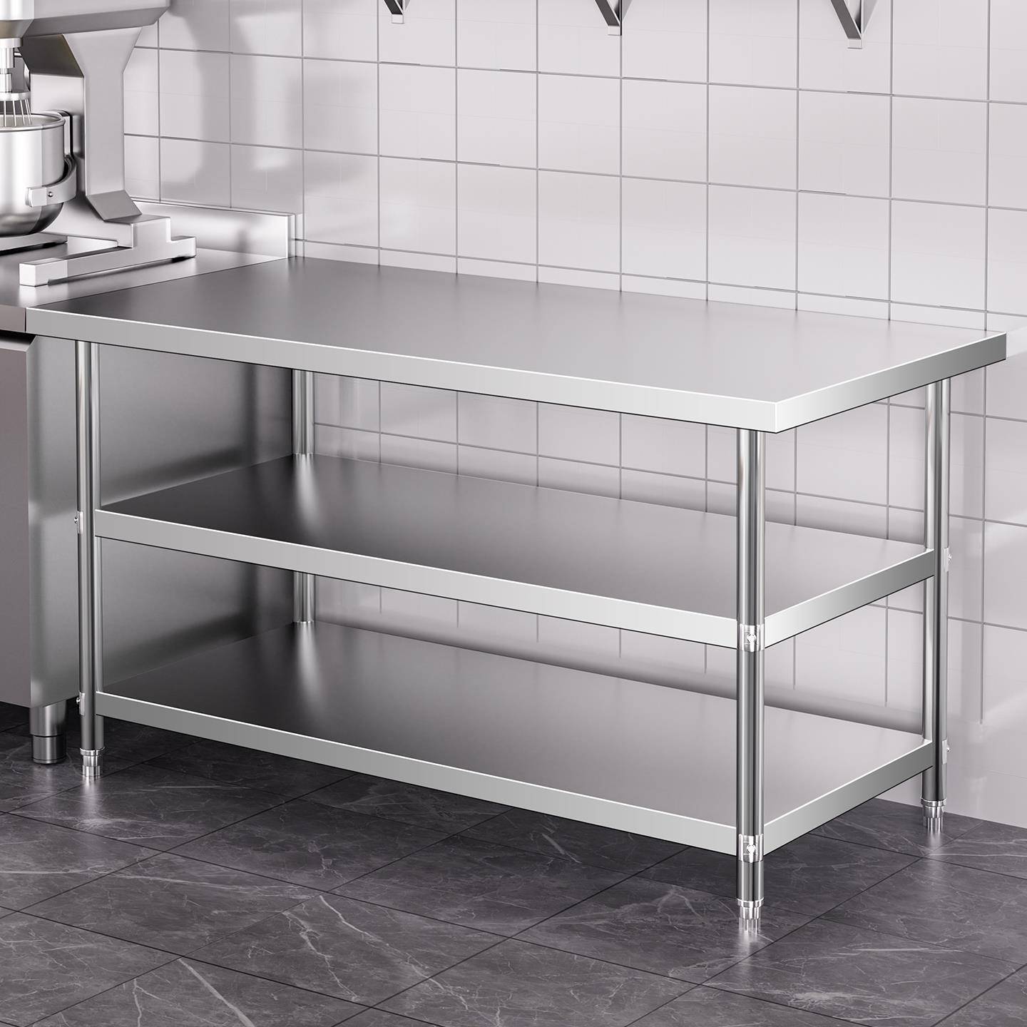 丰冠不锈钢厨房操作台工作台切菜桌置物架收纳架加厚家用商用定制