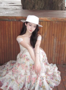 Layyyy【层叠花海】花园设计感碎花女夏气质网纱蓬蓬大裙摆半身裙