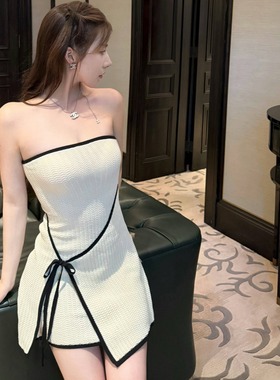 Layyyy【柔软心脏】设计感无袖高级针织连衣裙女修身显瘦包臀裙