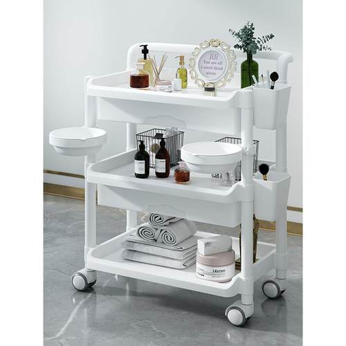 家用可移动置物架美容小推车宿舍零食浴室收纳架子卧室多层手推车
