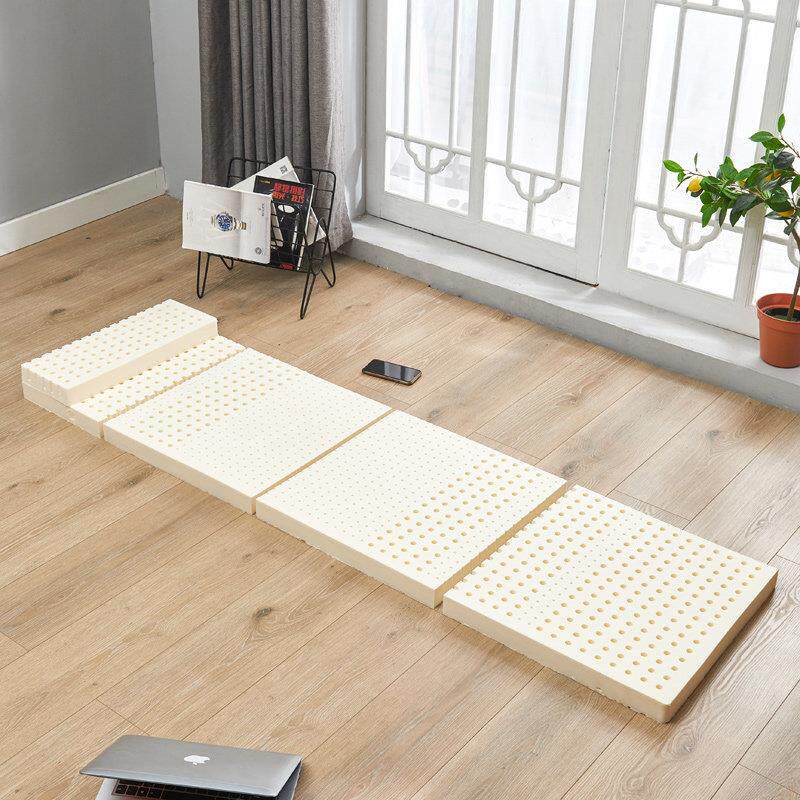 天然乳胶可折叠床垫打地舖睡垫单人可携式小学生午休垫子榻榻米定