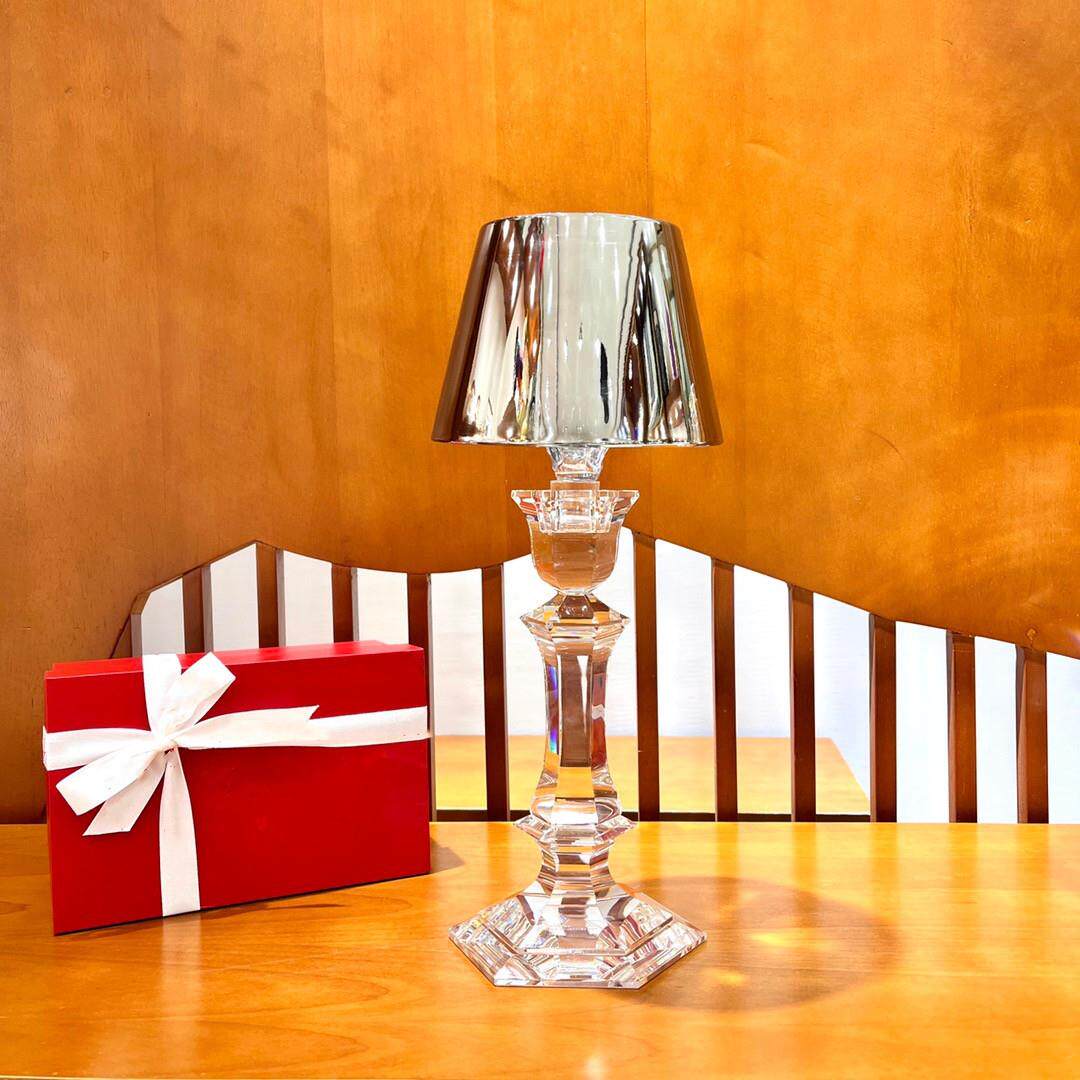 香薰烛台创意水晶台灯玻璃灯罩香氛桌面摆件蜡烛灯轻奢装家居礼物