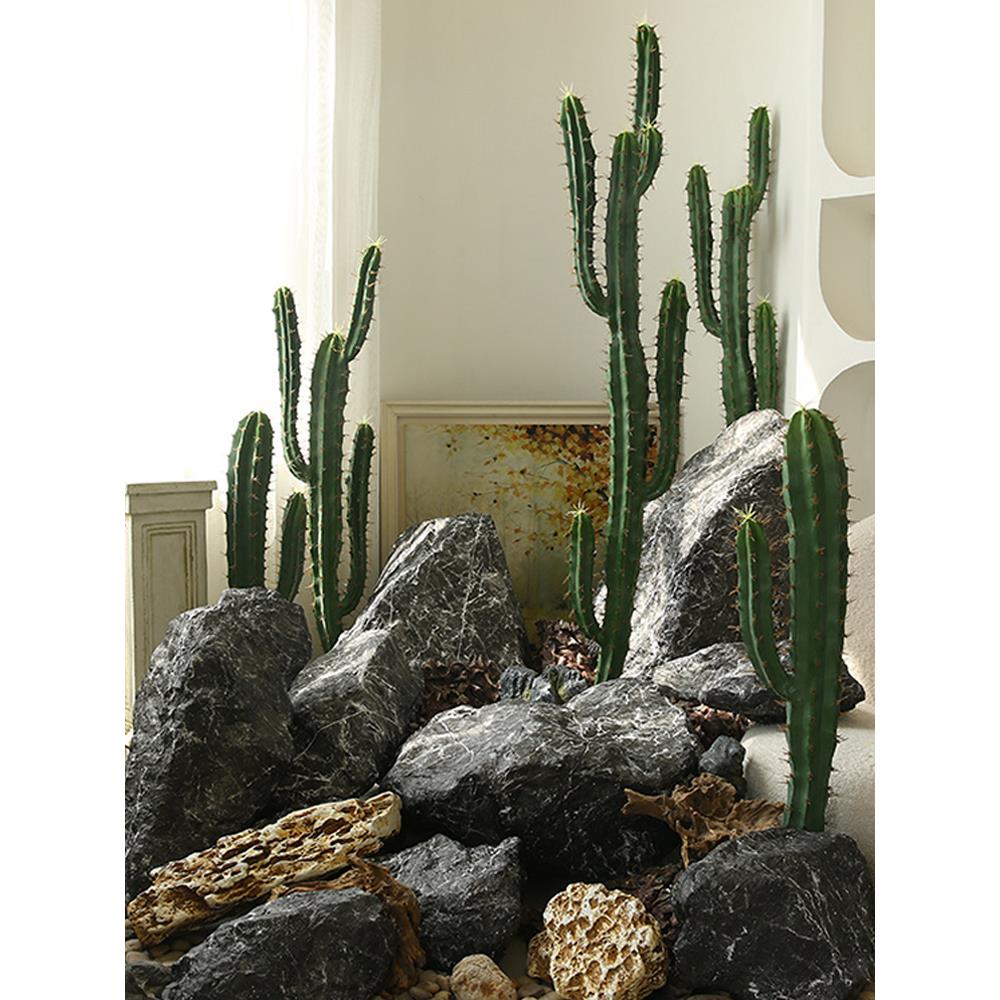 仿真黑山石玻璃钢摆件庭院楼梯石块假石头造景装饰园林假山景观石