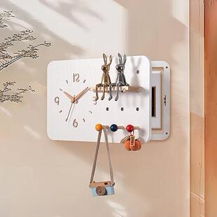 木工小舅 洞洞板电表箱盒遮挡时钟挂画 画 强配电箱盖板挂钟装饰