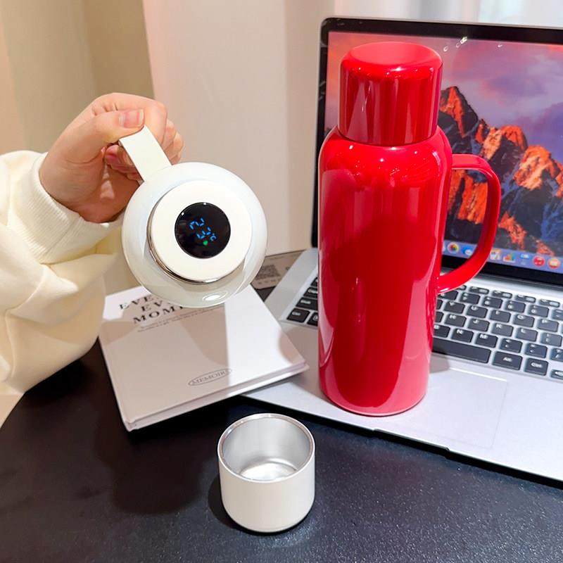 显温焖茶保温壶家用北欧风316不锈钢水杯办公室带滤网泡茶壶智能