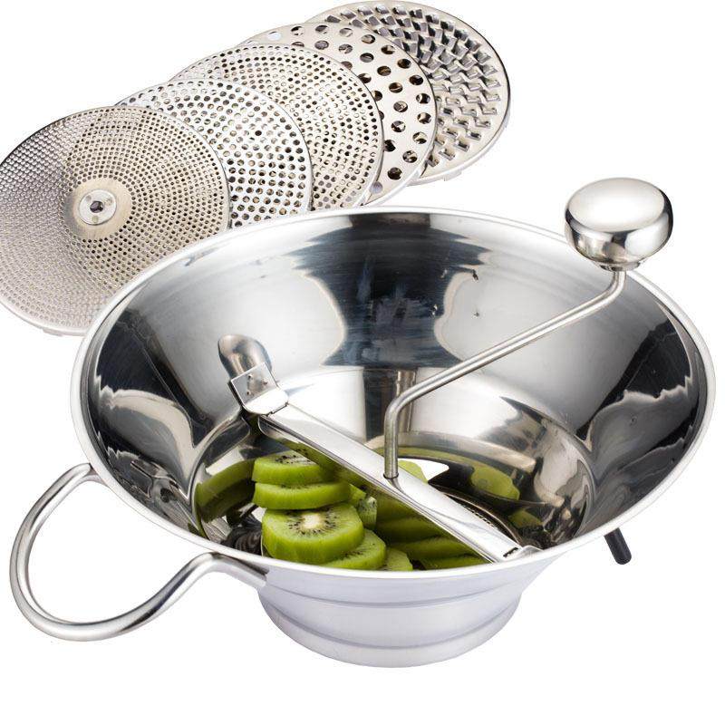 304不锈钢磨泥器西餐土豆蔬菜手动研磨器果泥研磨盘搅拌器酱汁机,厨房/烹饪用具,手用捣泥器,淘宝优惠券,粉丝福利购,淘宝优惠卷