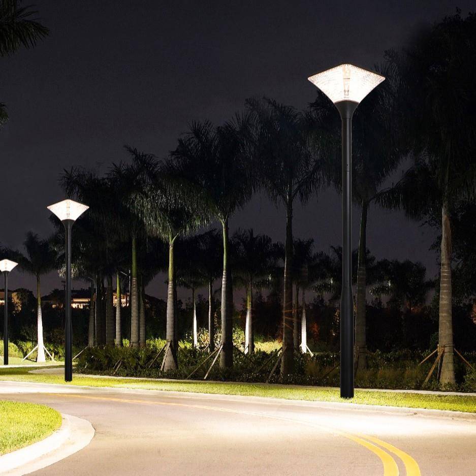 新款跨境市电太阳能庭院灯户外装饰灯厂家直供小区公园飞碟道路灯