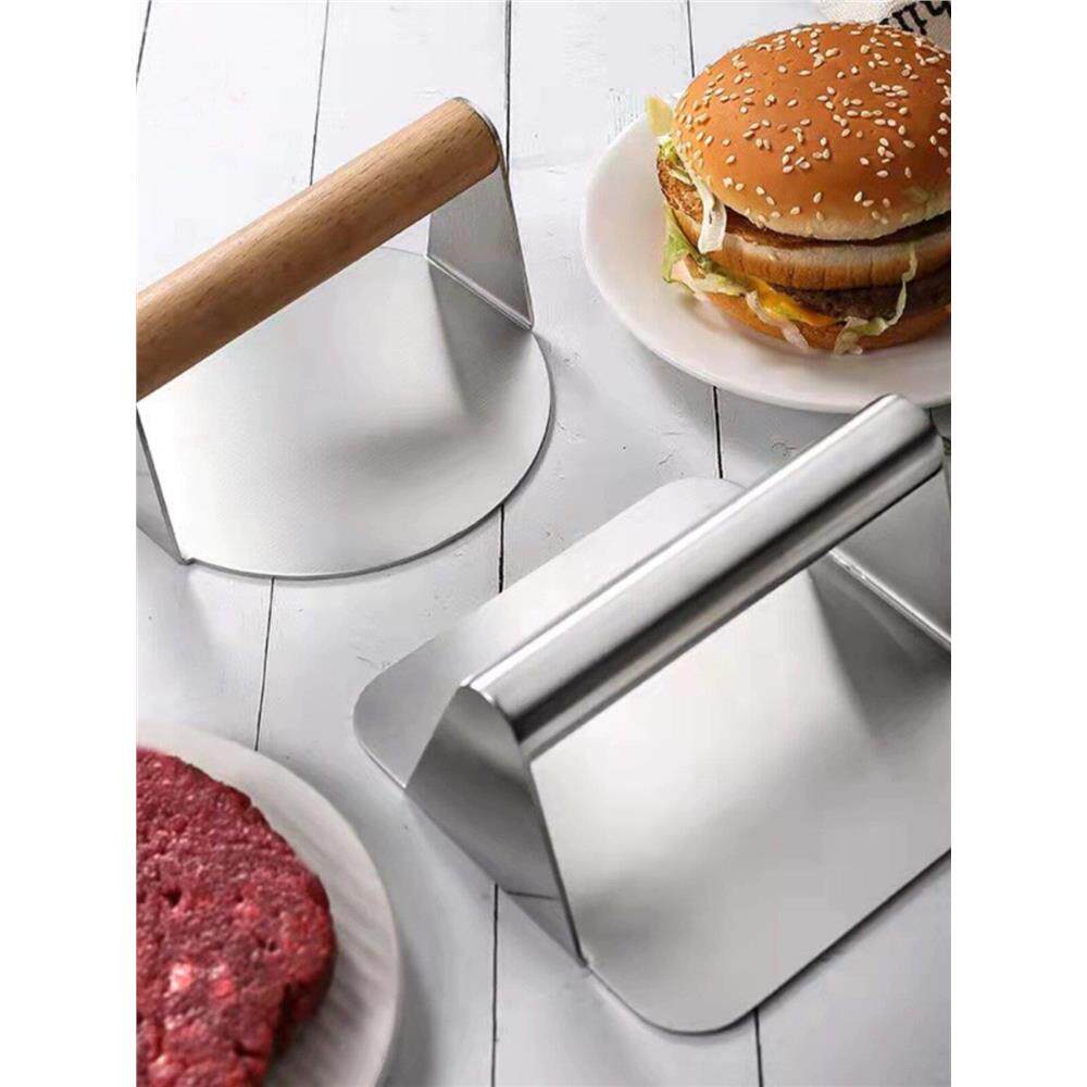 304不锈钢方圆形压饼器汉堡压肉模扒牛排手抓饼铁板烧鱿鱼按压板
