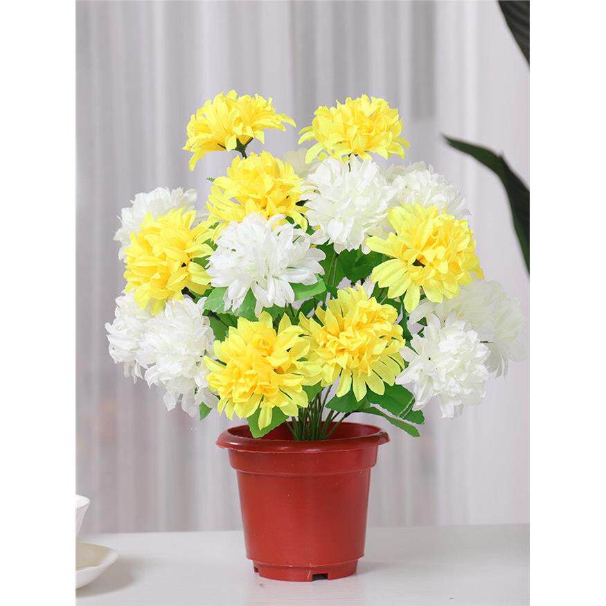 清明节假花花束用品彷真花塑料花绢花清明彷真菊花祭扫祭示用品花