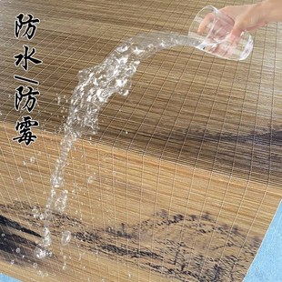 禅意遮光竹帘卷帘办公室茶室隔断家用装 免打孔新中式 饰遮阳竹帘子